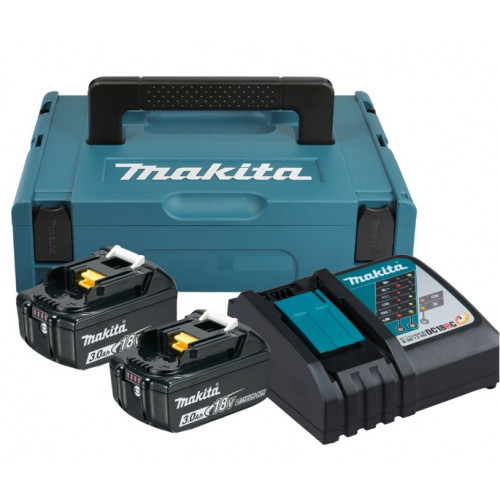 Makita 197952-5 Akku szett töltővel Li-ion 2db BL1830 18V/3,0Ah + DC18RC töltő + MakPac1