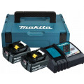 Makita 198116-4 Akkumulátor és töltő szett LXT 18V 2xBL1860B + DC18RC + Makpac