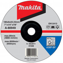 Makita A-80949 csiszolótárcsa acélhoz 180x6x22mm
