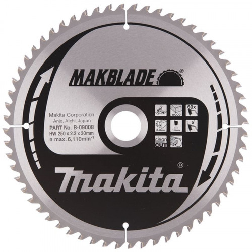 Makita B-09008 Makblade körfűrészlap, 250x30mm 60Z