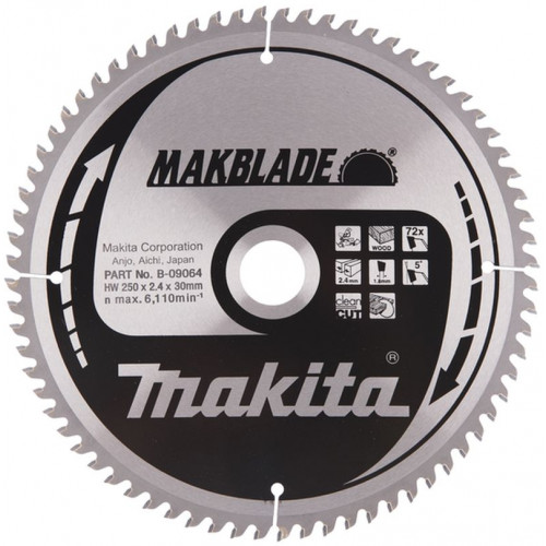 Makita B-09064 Makblade körfűrészlap, 250x30mm 72Z