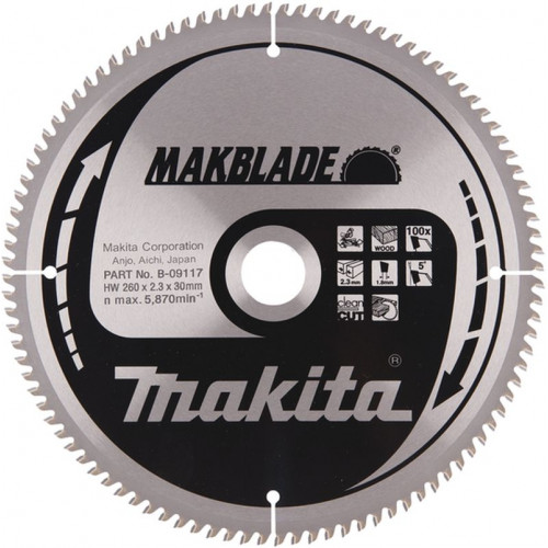 Makita B-32873 Makblade körfűrészlap, 260x30mm 100Z