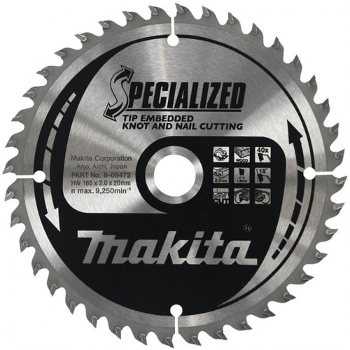 Makita B-09472 Specialized körfűrészlap, 165x20mm 40Z