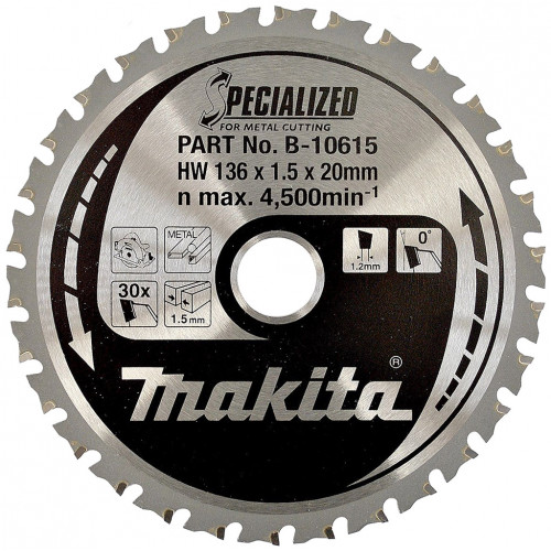 Makita B-10615 Specialized körfűrészlap, 136x20mm 30Z