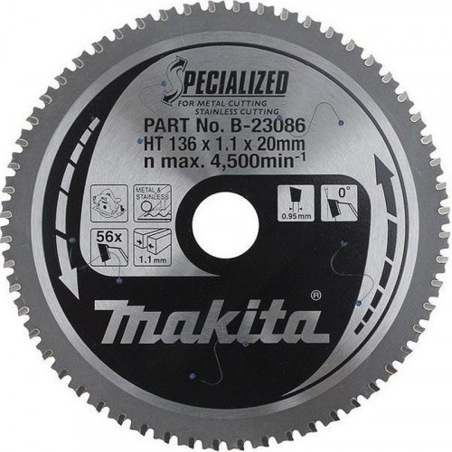 Makita B-23363 Körfűrészlap fémhez, 185 x 30 mm 56 fog Makita B-23363 Körfűrészlap fémhez, 185 x 30 mm 56 fog
