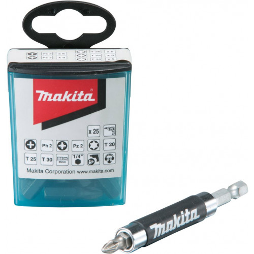 Makita B-48789 Mágneses csavarbehajtó bitkészlet, 1/4", adapter 120 mm, 26 db