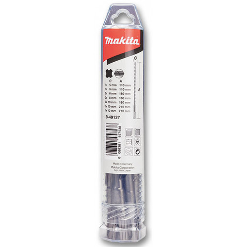 Makita B-49127 Fúrószár készlet SDS V-PLUS 5-12 mm, 10 db Makita B-49127 Fúrószár készlet SDS V-PLUS 5-12 mm, 10 db