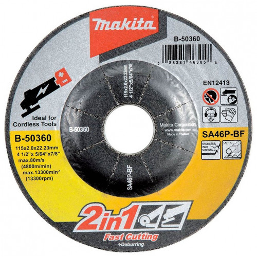 Makita B-50360 vágó és csiszolókorong inoxhoz 115x2x22mm