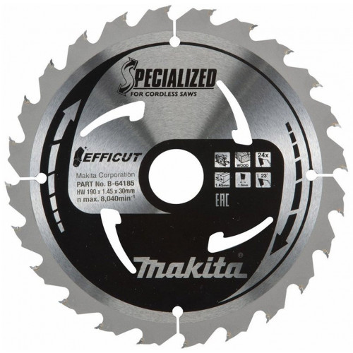 Makita B-64185 TCT Efficut körfűrészlap, 190x30mm 24Z