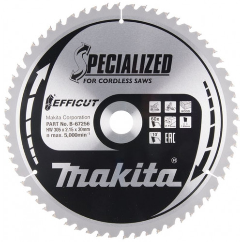 Makita B-67256 TCT Efficut körfűrészlap, 305x30mm 60Z