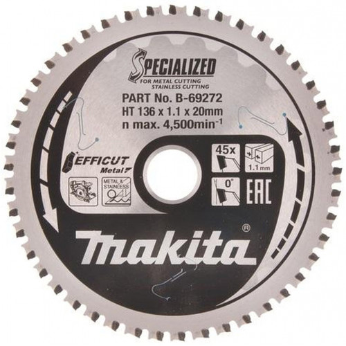 Makita B-69319 TCT Efficut Körfűrészlap fémre 136x20mm Z45 = old B-69272
