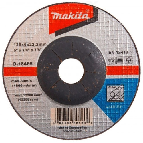 Makita D-18465 csiszolótárcsa fémhez 125x6x22mm