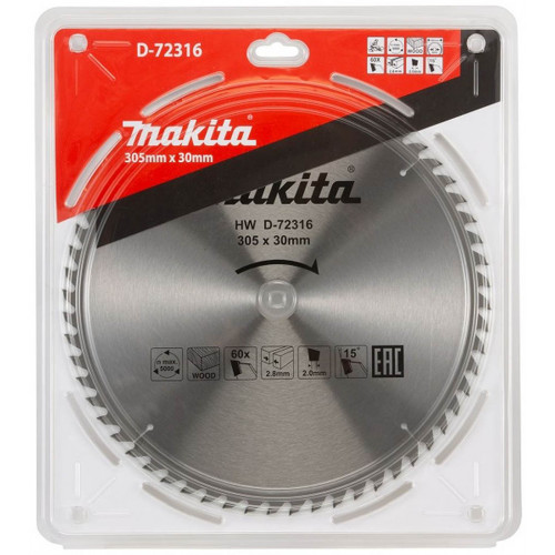 Makita D-72316 Standard TCT körfűrészlap, 305x30mm 60Z Makita D-72316 Standard TCT körfűrészlap, 305x30mm 60Z