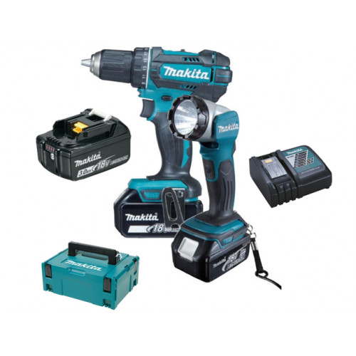 Makita DDF482RFJ1 Akkus Fúró-csavarbehajtó + lámpa 3x akku Li-ion 18V / 3,0 Ah, Makpac 2