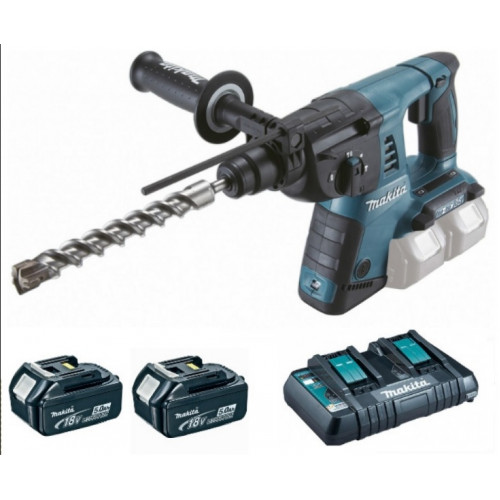 Makita DHR263PT2J Akkus fúrókalapács Li-ion LXT (18V/2x5,0Ah) Makpac