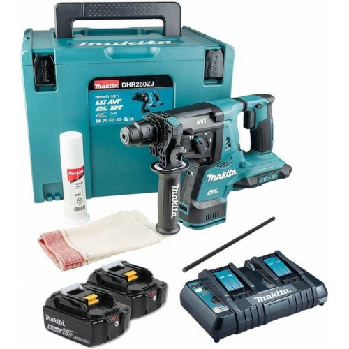 Makita DHR280PT2J Akkus fúró-vésőkalapács SDS-Plus 2,8J, Li-ion LXT (2x5,0Ah/18V) Makpac