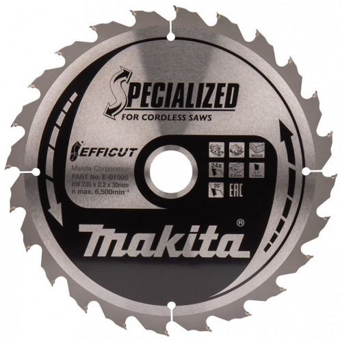 Makita E-01915 Efficut körfűrészlap, 235x30mm 24Z= old E-01909