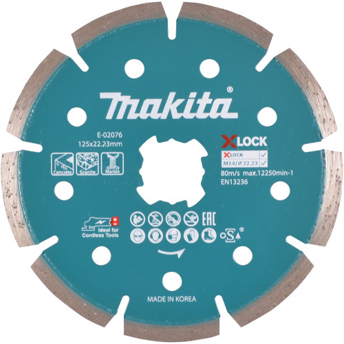 Makita E-02076 X-LOCK Szegmenses gyémánttárcsa 125x22,23mm