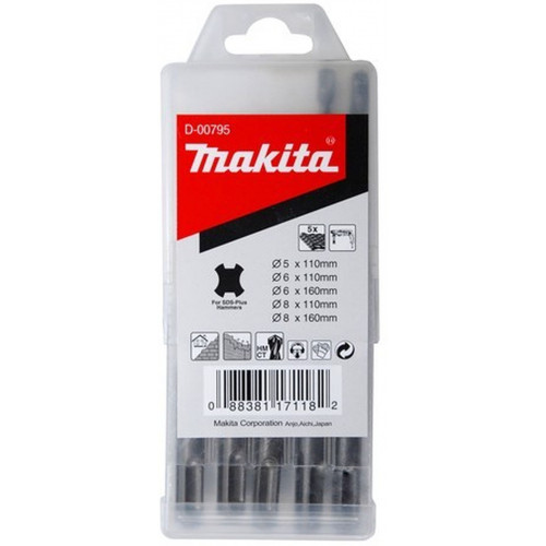 Makita D-00795 SDS-Plus 5db-os fúrókészlet 5, 6, 8x110mm; 6, 8x160mm