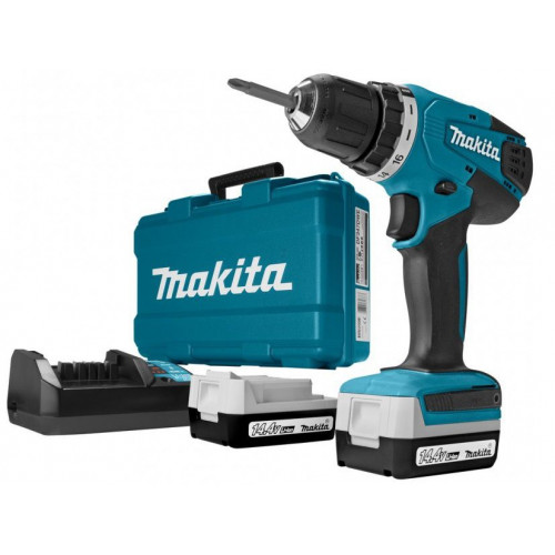 Makita DF347DWE Akkus fúró -csavarbehajtó 30 Nm, Li-ion Li-ion (2x1,3Ah/14,4V)