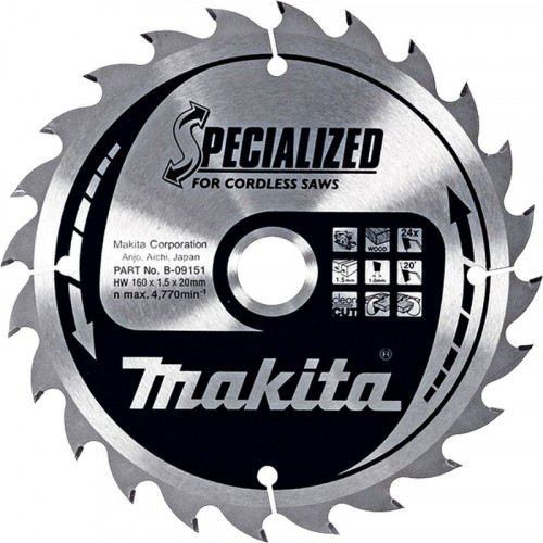 Makita B-09151 Specialized körfűrészlap, 160x20mm 24Z