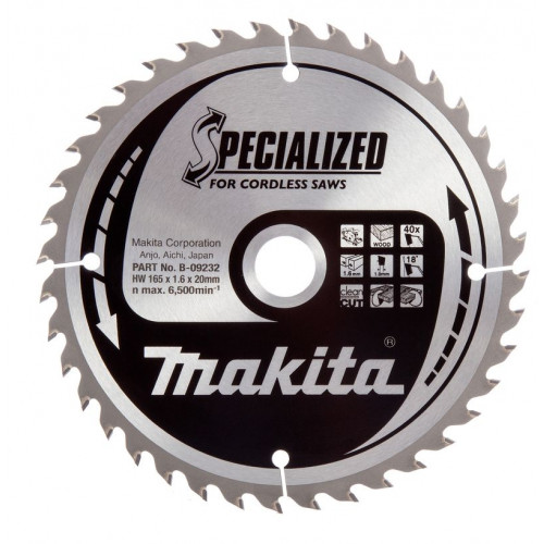 Makita B-09232 Specialized körfűrészlap, 165x20mm 40Z