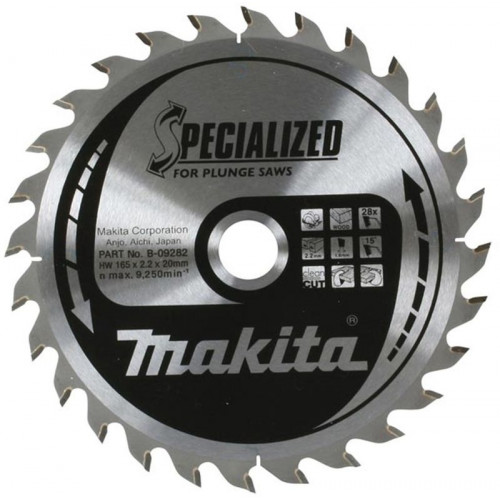 Makita B-09282 Körfűrészlap merülő 165/20mm Z28