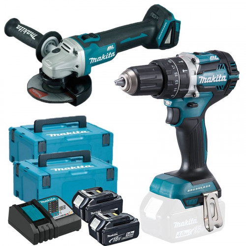 Makita DLX2179TJ1 Akkus szett, DGA504Z + DHP484Z +2x Aku BL1850B Makpac Makita DLX2179TJ1 Akkus szett, DGA504Z + DHP484Z +2x Aku BL1850B Makpac