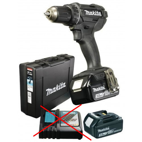 Makita DDF482RFEB 18V/3,0Ah akkus fúró-csavarbehajtó, 62Nm, fekete színben, 2 db akkuval,