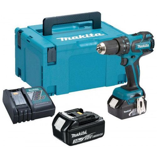 Makita DHP459RFJ akkus fúró-csavarbehajtó 2x 18V 3,0Ah, Makpac
