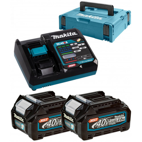 Makita 191V07-0 Akkumulátor és töltő szett Li-ion XGT 40V 2xBL4020+1xDC40RA+Makpac