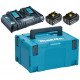 Makita 198077-8 Akkumulátor és töltő szett 2x BL1860B + DC18RD + MAKPAC 3