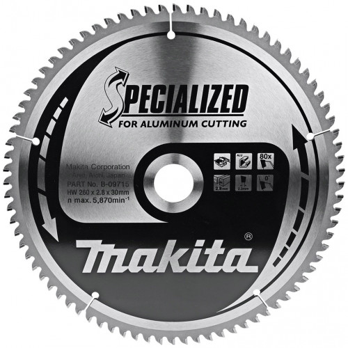 Makita B-09715 Specialized körfűrészlap, 260x30mm 80Z