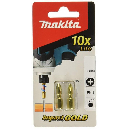 Makita B-28329 Impact Gold torziós bit PH1, 1/4, 25mm/2db