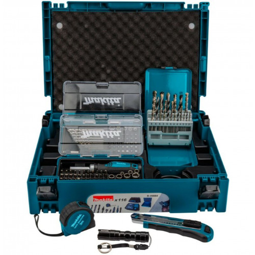 Makita B-49884 Fúró- és csavarbehajtó készlet, 116 db, Makpac