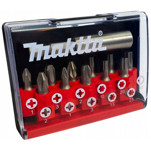 Makita D-30651 Mágneses csavarbehajtó bitkészlet, 1/4", 12 db
