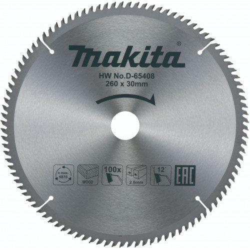 Makita D-65399 Standard körfűrészlap, 260x30mm 100Z