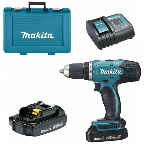 Makita DDF453SYE fúró-csavarbehajtó 2x Li-Ion Akku, 18V/1,5Ah