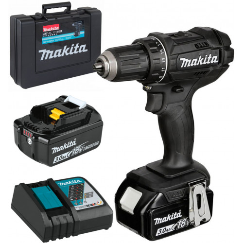 Makita DDF482RFEB akkus fúró-csavarbehajtó, fekete színben, 2x Li-ion LXT 18V/3,0 Ah