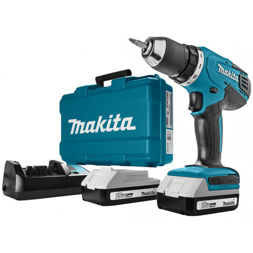 Makita DF457DWE akkus fúró-csavarbehajtó, Li-ion (2x1,5Ah/18V) G