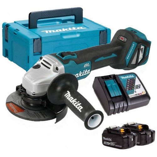 Makita DGA511RFJ Akkus sarokcsiszoló 125mm Li-ion LXT (2 x 3 Ah/18V) Makpac