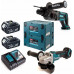 Makita DLX2153TJ1 Akkus szett DGA504+DHR241 (18V/2x5,0Ah) 2x Makpac 3