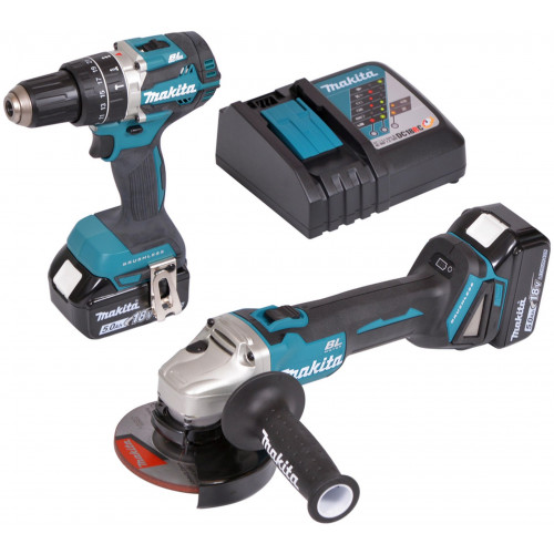 Makita DLX2210TJ1 Akkus gépszett DGA506Z+DHP484Z Li-ion LXT 18V (2x5,0Ah+DC18RC+MAKPAC)