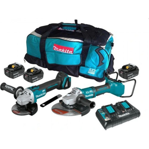 Makita DLX2245PT1 gépszett DGA900Z, DGA506Z sarokcsiszoló, 3x akku 18V/5Ah