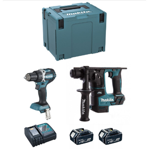 Makita DLX2271TJ Akkus gépszett Li-ion LXT 18V (DDF484Z+DHR171Z+2x5,0Ah+DC18RC+MAKPAC 4)