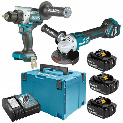 Makita DLX2431TJ Kombo szett DDF486+DGA513 Li-ion LXT 18V (3x5,0Ah+DC18RC+Makpac)