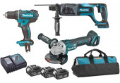 Makita DLX3078TX1 Akkus gépszett DGA504+DHR241+DDF482 Li-ion LXT 18V (3x5,0Ah+DC18RC)