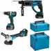 Makita DLX3093TJ Akkus gépszett DGA513Z+DHR202Z+DHP484Z Li-ion (18V/3x5,0Ah+DC18RC+MAKPAC)