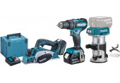 Makita DLX3116TJ Akkus gépszett DHP485Z+DRT50Z+DKP180Z Li-ion (18V/2x5,0Ah+DC18RC+MAKPAC)