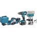 Makita DLX3116TJ Akkus gépszett DHP485Z+DRT50Z+DKP180Z Li-ion (18V/2x5,0Ah+DC18RC+MAKPAC)